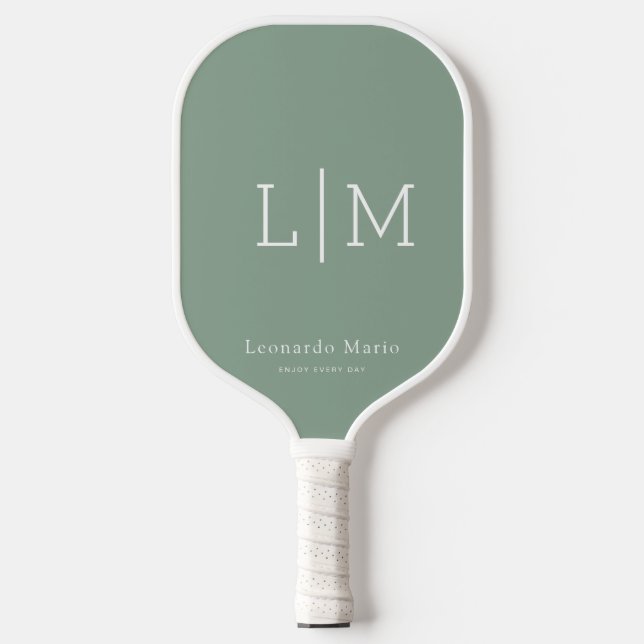 Raquette De Pickleball Nom de monogramme personnalisé  (Recto)