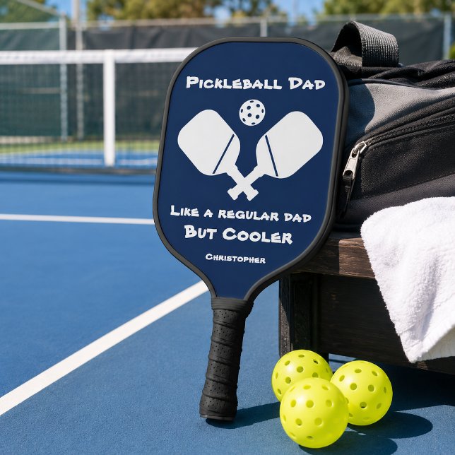 Raquette De Pickleball Nom de papa drôle de pickleball bleu (Créateur téléchargé)