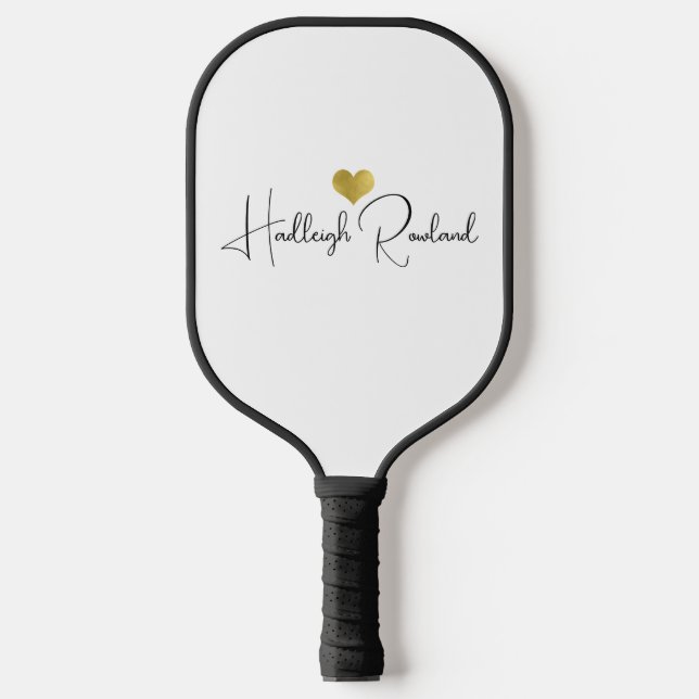 Raquette De Pickleball Nom de script manuscrit Monogramme Moderne  (Recto)