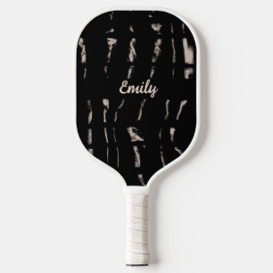 Raquette De Pickleball Nom de script noir Abstrait Pickleball Paddle