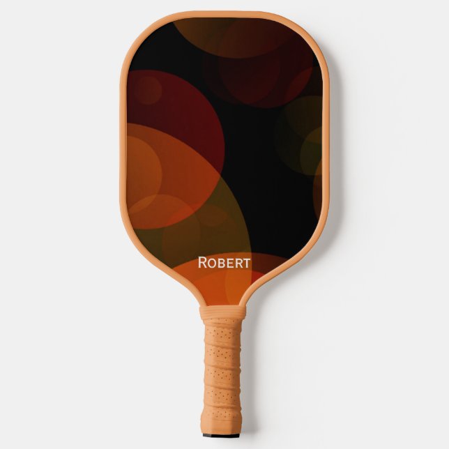 Raquette De Pickleball Nom de script personnalisé marron moderne (Verso)