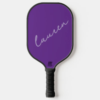 Raquette De Pickleball Nom de script rose violet foncé moderne