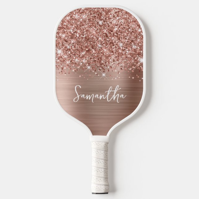 Raquette De Pickleball Nom du glamour or Rose Glitt (Recto)