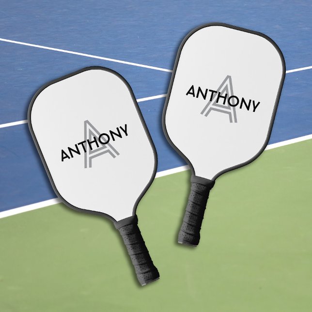 Raquette De Pickleball Nom du monogramme initial (Créateur téléchargé)