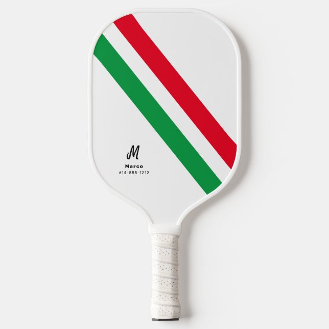 Raquette De Pickleball Nom du monogramme personnalisé avec les couleurs d (Recto)