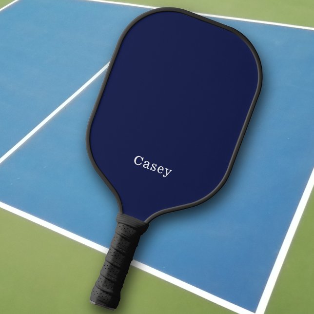 Raquette De Pickleball Nom du monogramme professionnel bleu foncé (Créateur téléchargé)