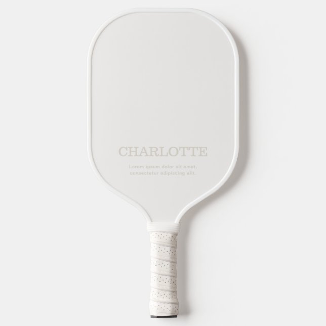 Raquette De Pickleball Nom Élégant Minimal Ivoire (Recto)