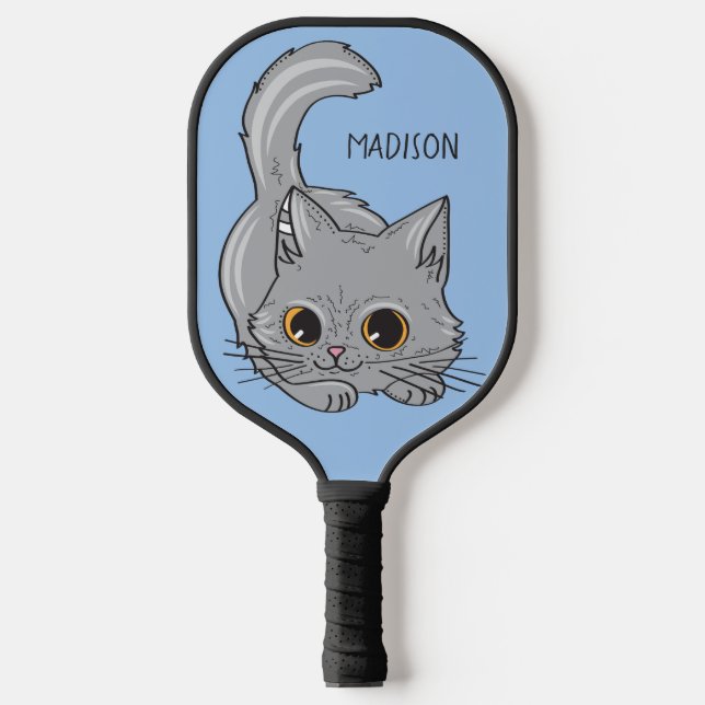 Raquette De Pickleball Nom et couleur personnalisés Cute Kitten (Recto)