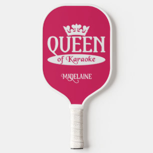 Raquette De Pickleball Nom et couleur personnalisés Reine du Karaoké