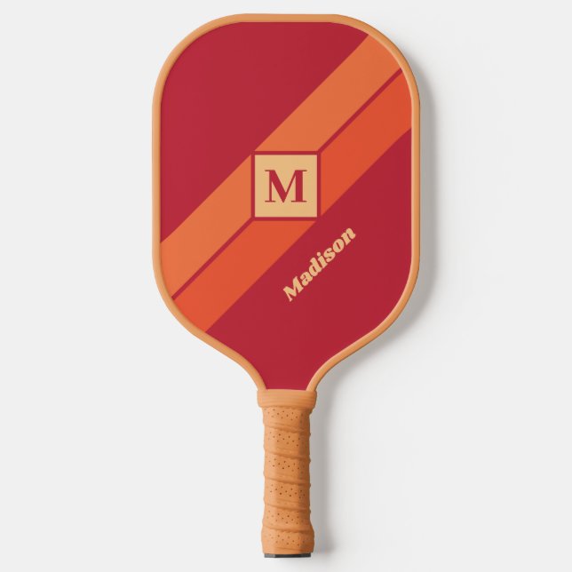 Raquette De Pickleball Nom et monogramme personnalisés (Recto)