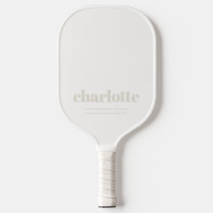Raquette De Pickleball Nom Minimal Vintage Ivoire Gras