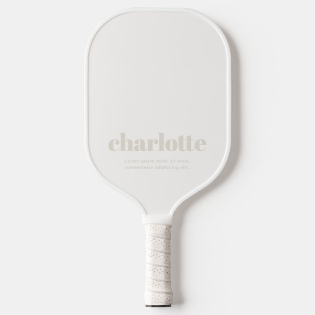 Raquette De Pickleball Nom Minimal Vintage Ivoire Gras (Recto)