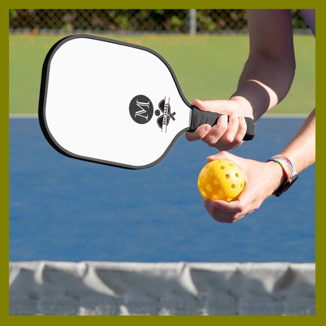 Raquette De Pickleball Nom monographique unique Noir blanc (Créateur téléchargé)