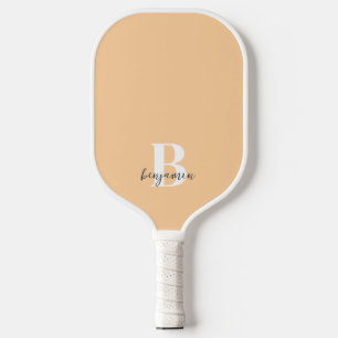 Raquette De Pickleball Nom noir personnalisé Monogramme blanc Pickleball 