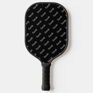 Raquette De Pickleball Nom ou Motif de mot en cours de répétition noir et