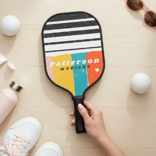 Raquette De Pickleball Nom personnalisé Abstrait coloré du milieu du sièc