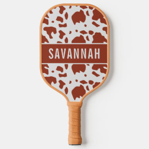 Raquette De Pickleball Nom personnalisé Ayrshire Cow Poster de animal Mot