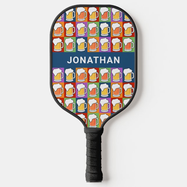 Raquette De Pickleball Nom personnalisé BEER Pop-Art (Recto)