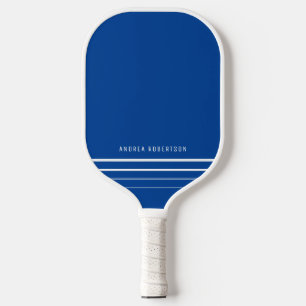 Raquette De Pickleball Nom personnalisé bleu et blanc de la marine