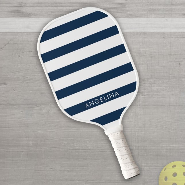 Raquette De Pickleball Nom personnalisé de la marine moderne et du Motif  (Créateur téléchargé)