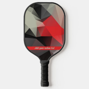 Raquette De Pickleball Nom personnalisé de la texture géométrique rouge e