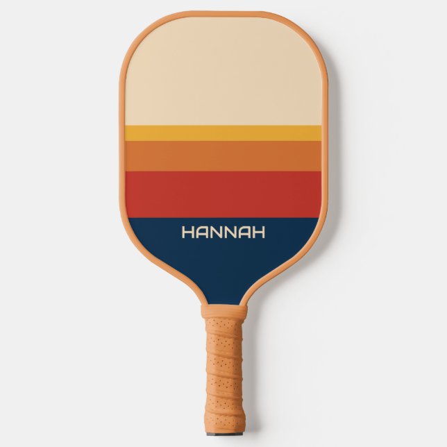 Raquette De Pickleball Nom personnalisé des bandes vintages (Recto)