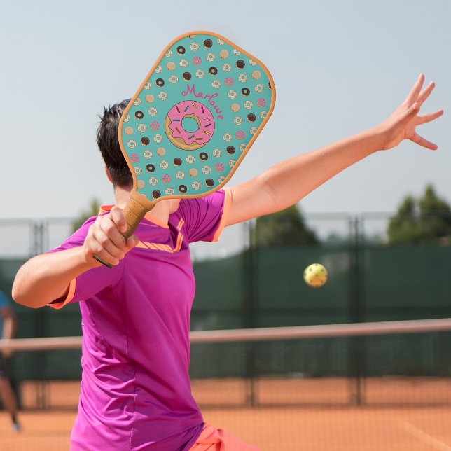 Raquette De Pickleball Nom personnalisé Donuts émaillés (Créateur téléchargé)