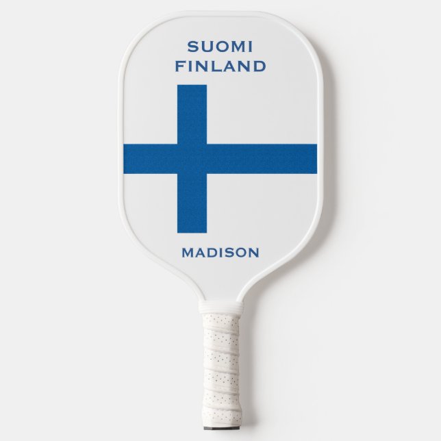 Raquette De Pickleball Nom personnalisé du drapeau de la Finlande (Recto)