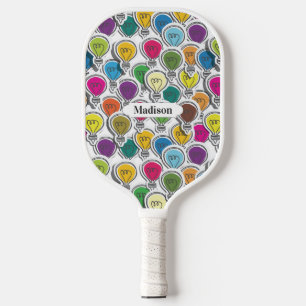 Raquette De Pickleball Nom personnalisé du Motif Lightbulb