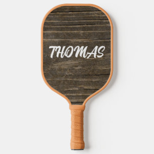 RAQUETTE DE PICKLEBALL NOM PERSONNALISÉ DU SCRIPT DE MONOGRAMME EN BOIS R