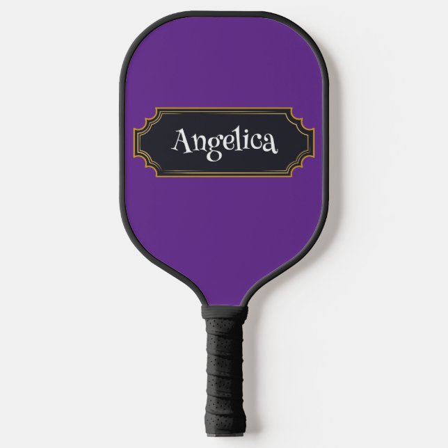 Raquette De Pickleball Nom personnalisé éffrayant pourpre (Recto)