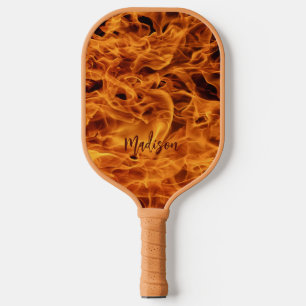 Raquette De Pickleball Nom personnalisé Flames incendie