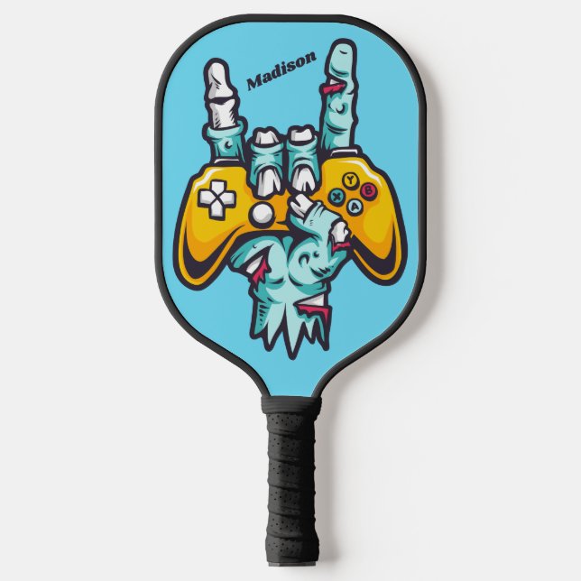 Raquette De Pickleball Nom personnalisé Gamer Zombie (Recto)