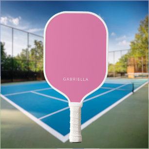 Raquette De Pickleball Nom personnalisé minimaliste rose rose moderne