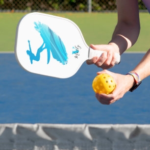 Raquette De Pickleball Nom personnalisé &Monogramme Chic fibre de carbone