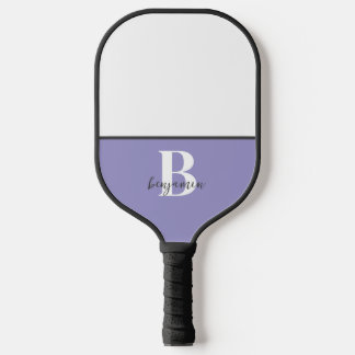 Raquette De Pickleball Nom personnalisé Monogramme noir blanc Pickleball