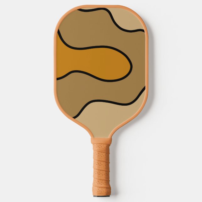 Raquette De Pickleball Nom personnalisé Orange Tan noir Design (Recto)