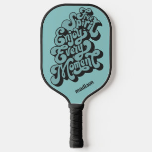 Raquette De Pickleball Nom personnalisé Rétro "Esprit libre"
