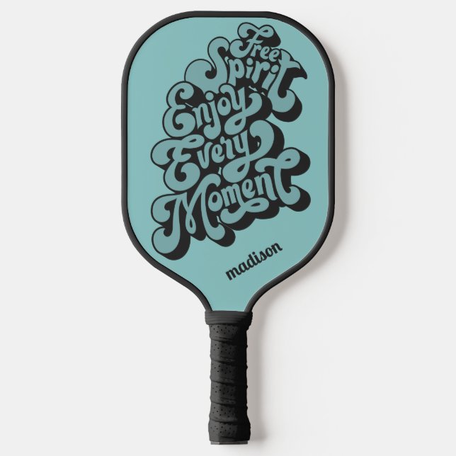 Raquette De Pickleball Nom personnalisé Rétro "Esprit libre" (Recto)