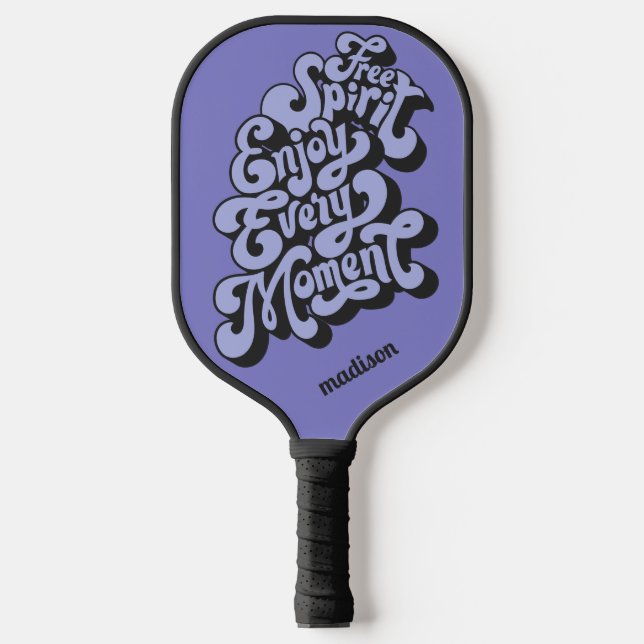 Raquette De Pickleball Nom personnalisé Rétro "Esprit libre" (Recto)
