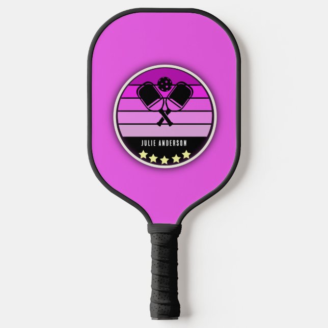 Raquette De Pickleball Nom personnalisé rose (Recto)
