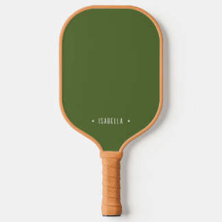 Raquette De Pickleball Nom personnalisé Simple Muet Vert