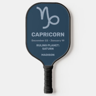 Raquette De Pickleball Nom personnalisé / Texte Zodiac Signal Capricorne