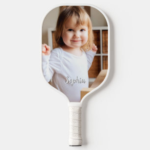 Raquette De Pickleball Nom photo et script de votre enfant
