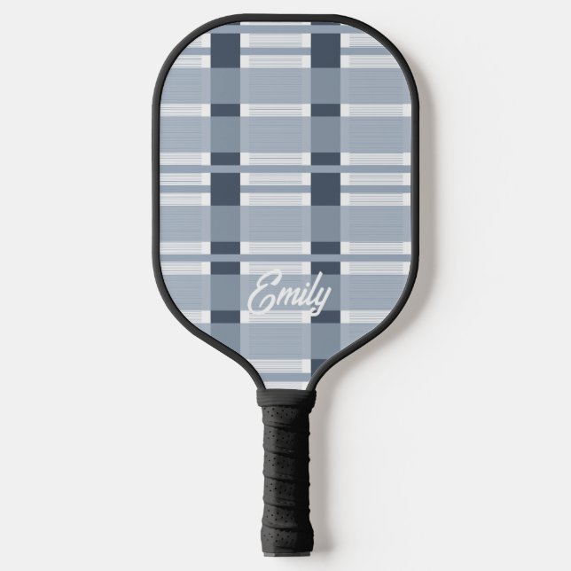 Raquette De Pickleball Nom Plaid bleu moderne Pickleball Paddle (Recto)
