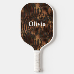 Raquette De Pickleball Nom Tigre personnalisé Imprimer blanc