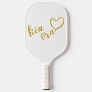 RAQUETTE DE PICKLEBALL NOUVELLE-ZÉLANDE KIA ORA MAORI GOLD SCRIPT NOM NZ