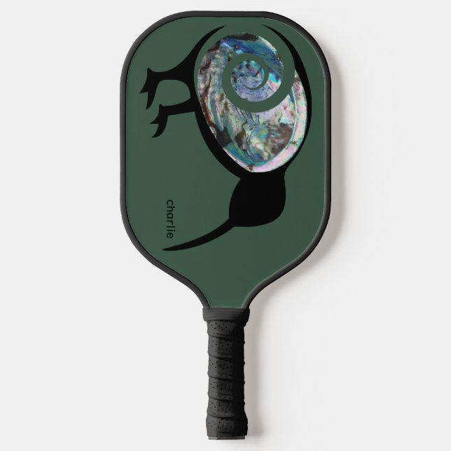 RAQUETTE DE PICKLEBALL NZ KIWI OISEAU PAUA NOUVELLE-ZÉLANDE VERT BROWN PE (Recto)