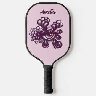 Raquette De Pickleball Œuvre d'art surréaliste Weirdcore Eye dans un past