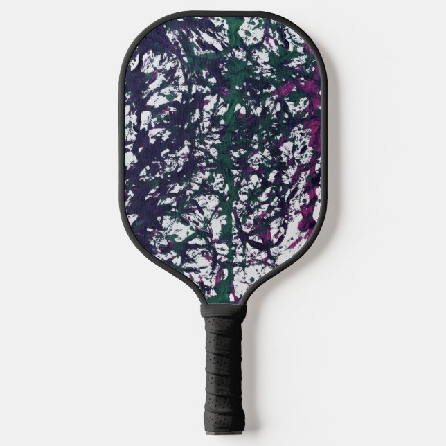Raquette De Pickleball Œuvres d'art en marbre violet, vert, rose (Recto)